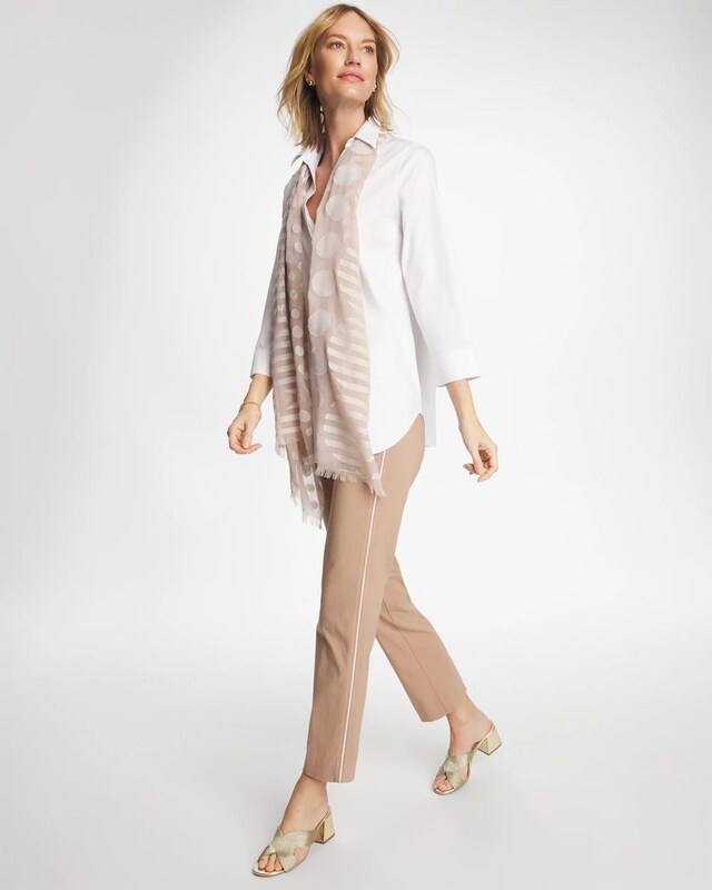 Brigitte Piped Straight Cropped Pants - image 3